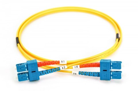 Digitus Patch cord światłowodowy FO SC-SC SM 9/125 OS2 duplex LSOH 1m Żółty