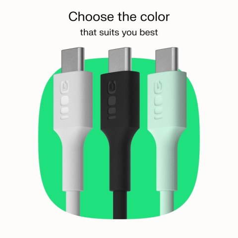 Green Cell Kabel USB-C-USB-C PowerFlex 100W silikonowy 0.3m biały