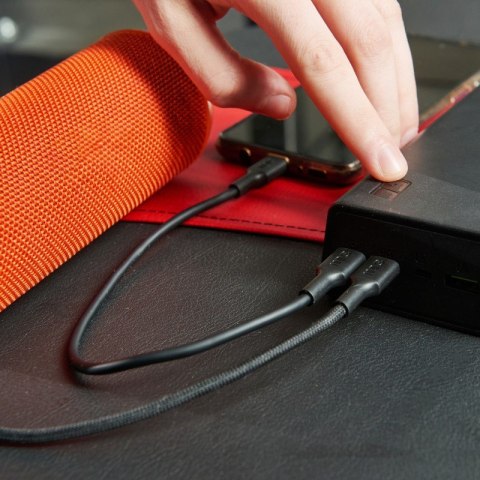 Green Cell Kabel USB-C-USB-C PowerFlex 100W silikonowy 0.3m biały