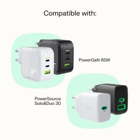 Green Cell Kabel USB-C-USB-C PowerFlex 100W silikonowy 0.3m czarny