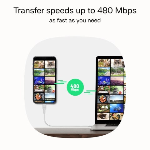 Green Cell Kabel USB-C-USB-C PowerFlex 100W silikonowy 1.2m biały