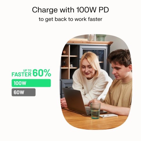 Green Cell Kabel USB-C-USB-C PowerStream 100W oplot 0.3m czarny