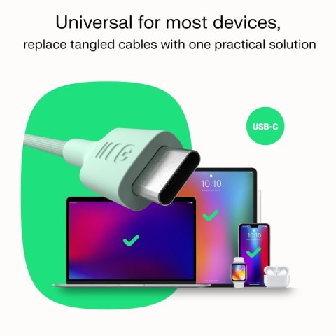 Green Cell Kabel USB-C-USB-C PowerStream 100W oplot 2m zielony