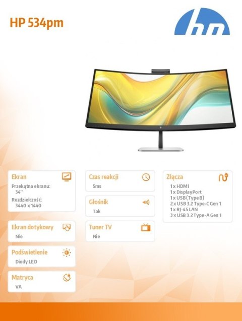 HP Inc. Monitor konferencyjny S5 Pro 534pm WQHD 9E0Z2UT#ABB