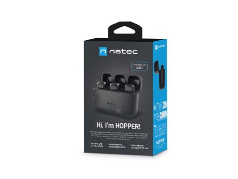 Natec Mikrofon Natec HOPPER krawatowy bezprzewodowy USB-C (2szt.)