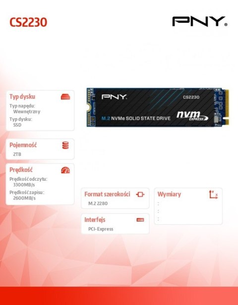 PNY Dysk SSD 2TB M.2 2280 CS2230