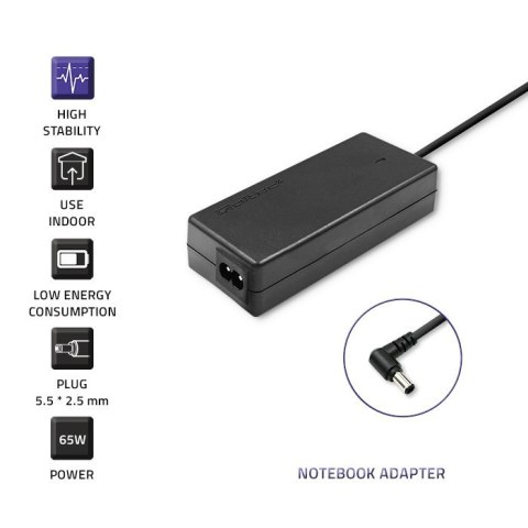 Qoltec Zasilacz do Toshiba 65W | 19V | 3.42A | 5.5*2.5