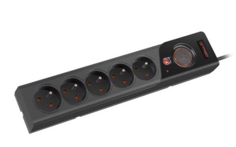 Armac Listwa zasilająca Z5 5m 5x230V 10A Z5/50/CZ czarna