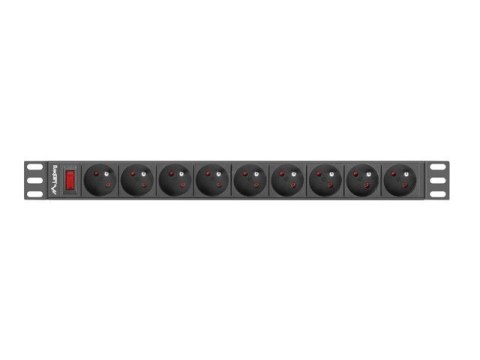 Lanberg Listwa zasilająca rack PDU 19 cali 1U 16A 9X 230V PL 3m czarny