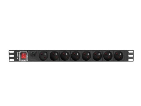 Lanberg Listwa zasilająca rack PDU 19 cali 1U 16A 8X 230V PL 2 czarna