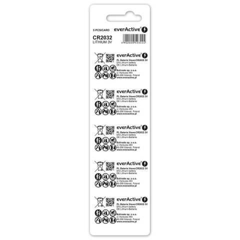 EverActive Baterie litowe CR2032 3V Blister 5 szt