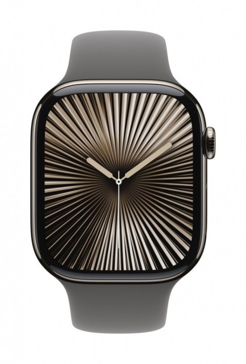 Apple Watch Series 10 GPS + Cellular, koperta 46 mm z tytanu w kolorze naturalnym z paskiem sportowym w kolorze górskiej szarości - ro