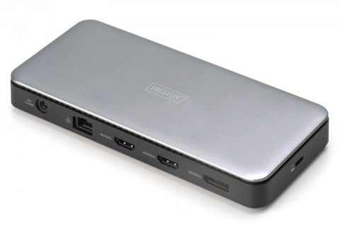 Digitus Stacja dokująca USB-C 11 portowa, max. 4K/60Hz z HDR, HDMI, DP, max. 3 monitory (MST), USB-C 3.2 Gen2, Gigabit Ethernet, SD/Micr